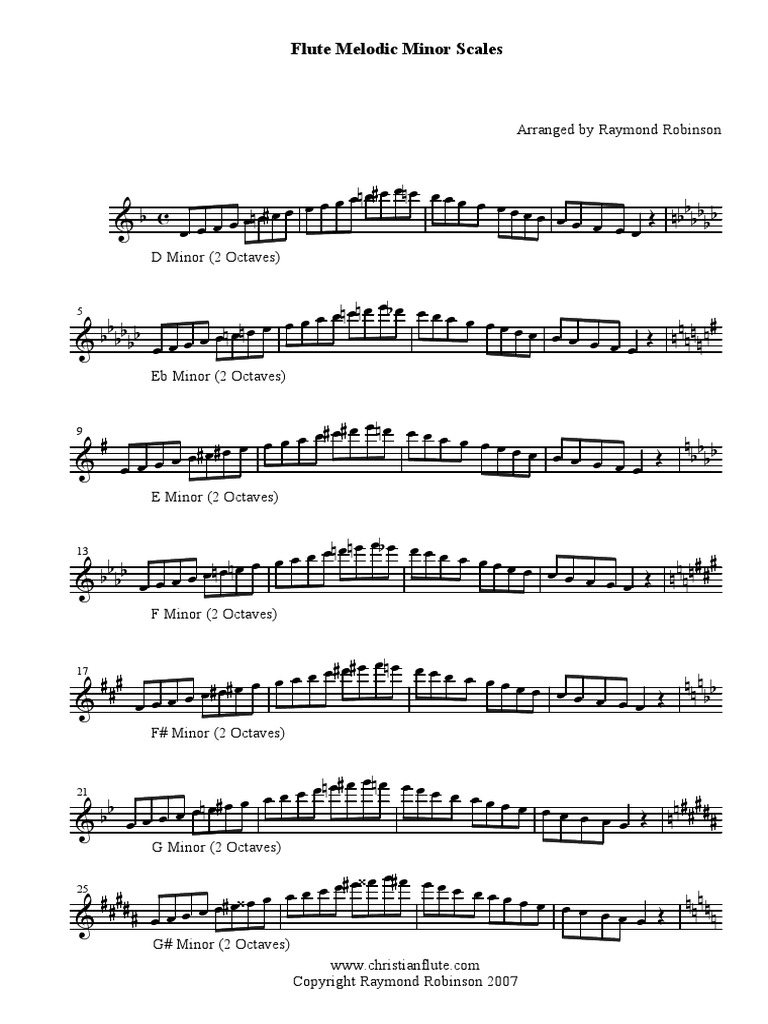 Flute Melodic Minor Scales Compositions Musicales Melodie