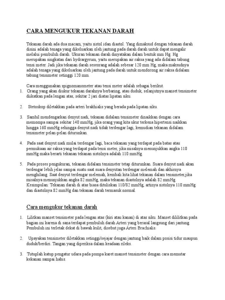 Cara Mengukur Tekanan Darah Pdf