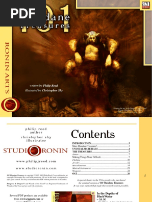 d20 Ronin Arts 101 Mundane Treasures Revised