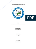 Tarea Ix de Metodologia El Informe Final de Investigación