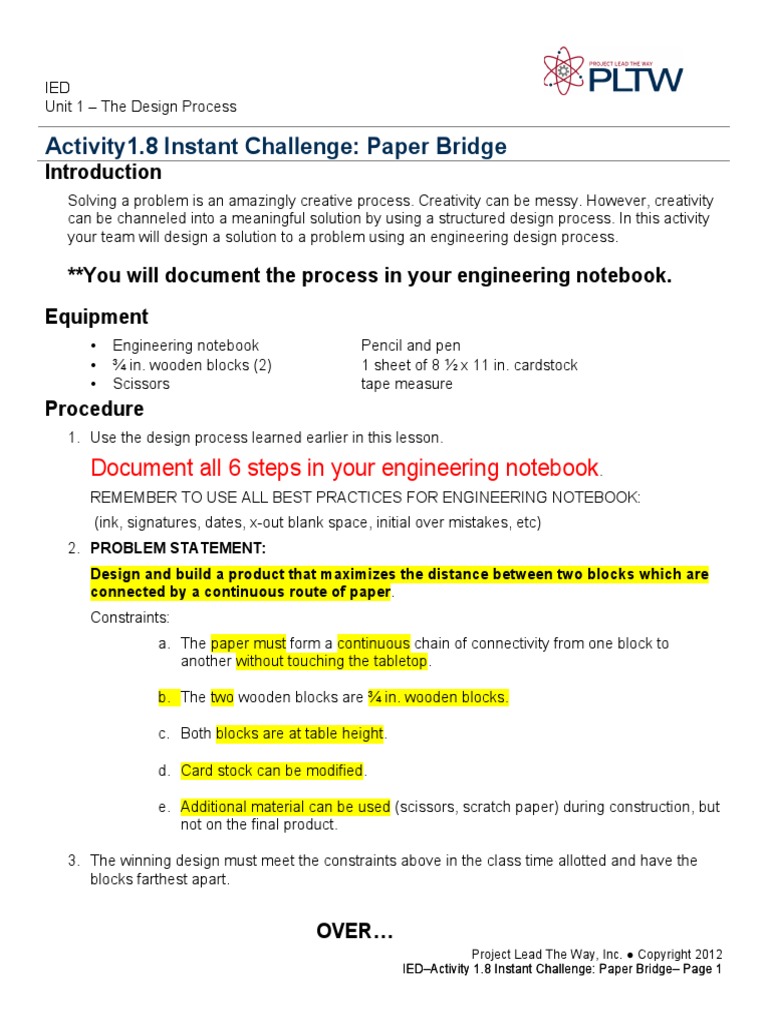1.8 Inst Challenge PaperBridge | PDF | Notebook | Design, image size:768x1024