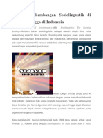 Sejarah Perkembangan Sosiolingustik Di Amerika Hingga Di Indonesia