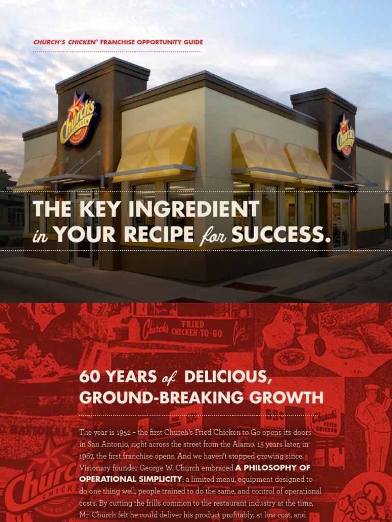 Church's Chicken Franchise Brochure 2015 PDF Franchising Fast