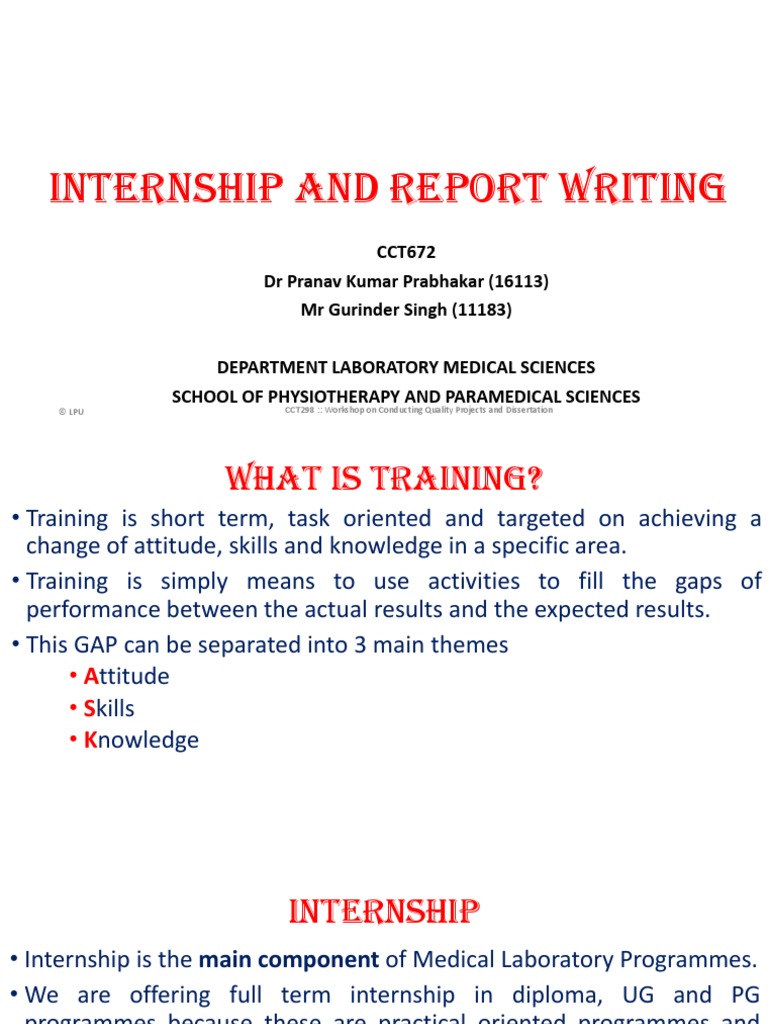 Internship Presentation New PDF Medical Laboratory Internship