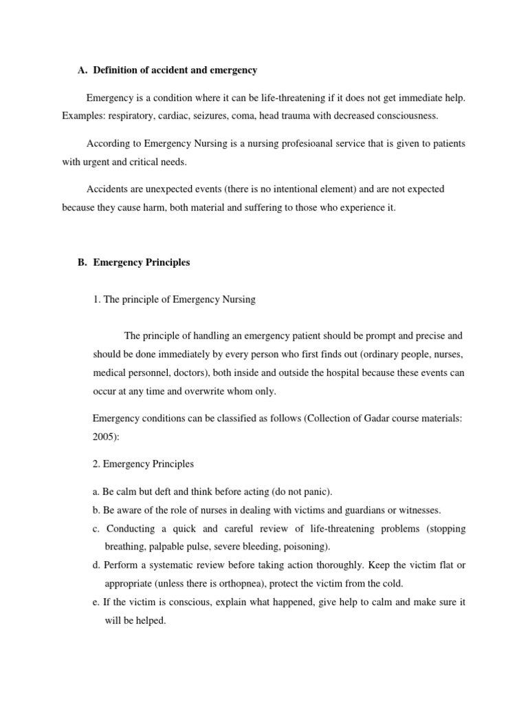 Emergency Nursing and Accident Response Guide | PDF | Emergency ...