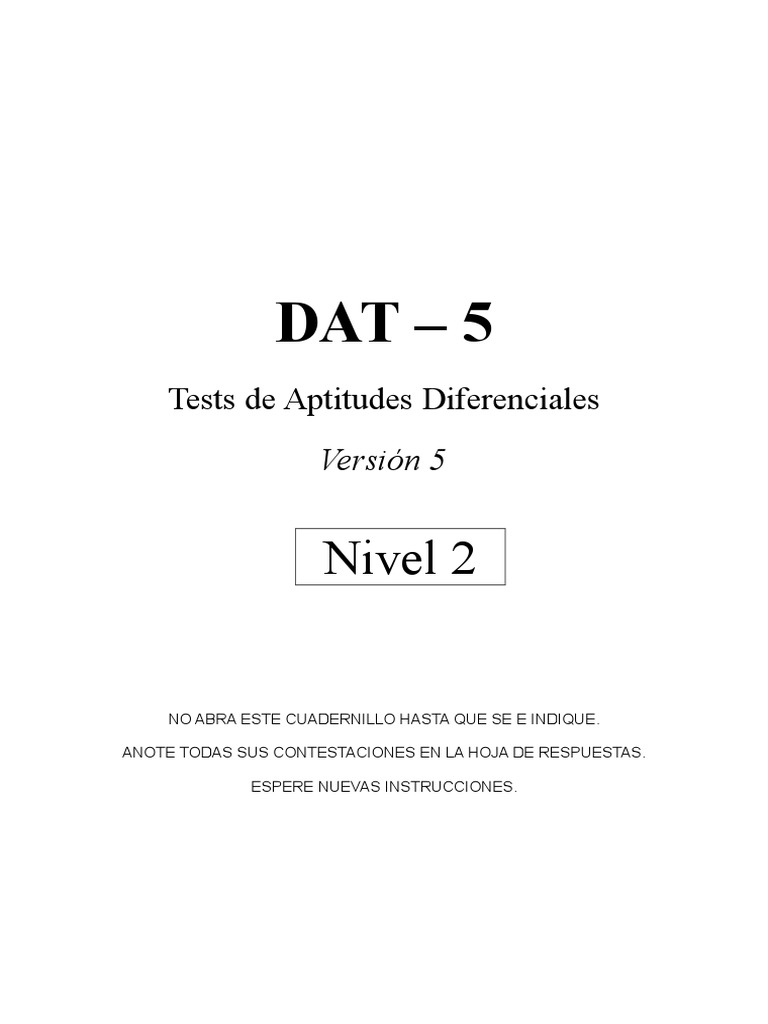 Cuadernillo Test Dat 5 | PDF