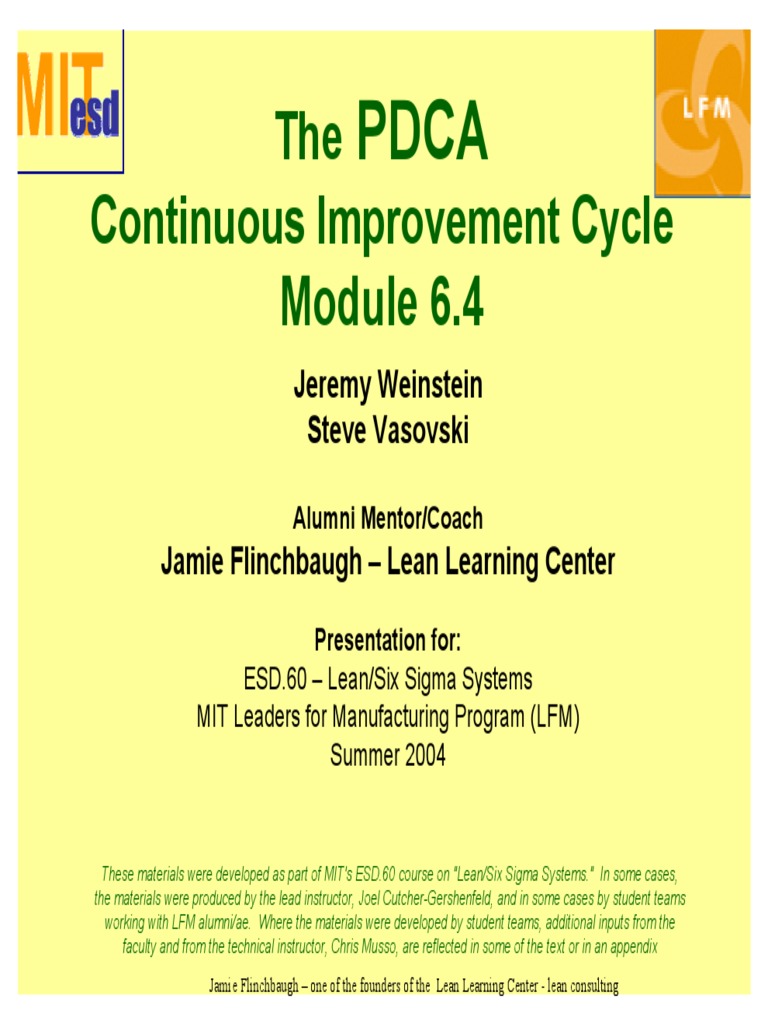6 3 Pdca | PDF | Six Sigma | Lean Manufacturing