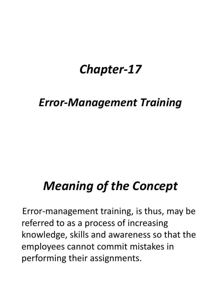 Error-Management Training Guide | PDF | Employee Retention | Employment