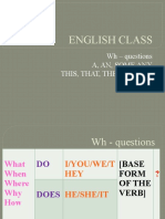 English Class: WH - Questions A, An, Some Any This, That, These, Those