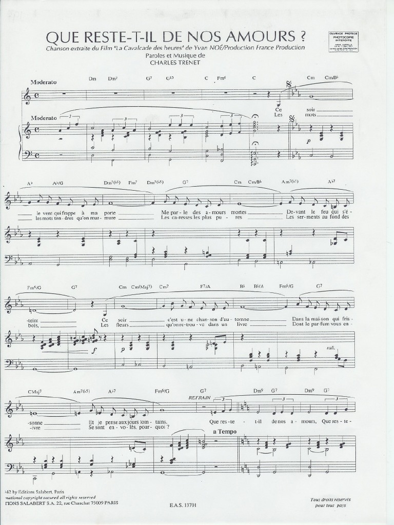 Charles Que restet'il de nos amours partition musicale.pdf