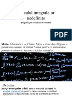 Calculul-Integralelor-nedefinite (Schimbarea de Variabila Si Integrarea Prin Parti)