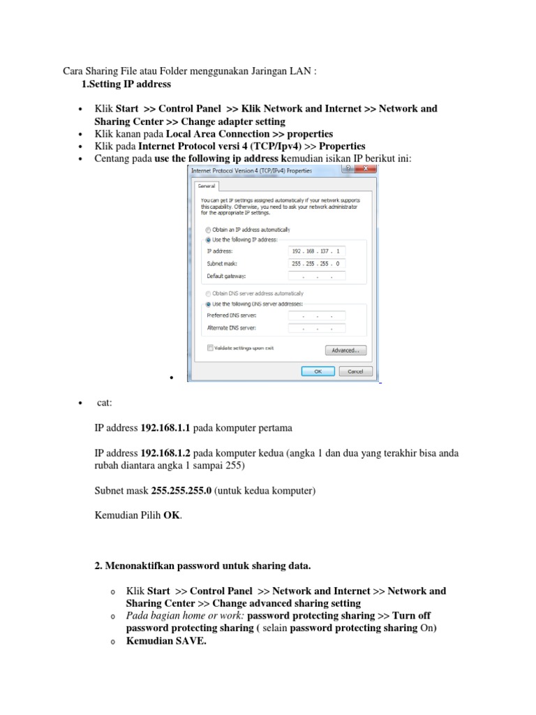 Cara Sharing File dan Folder di LAN | PDF | Komputer | Teknologi & Rekayasa