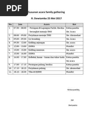 Susunan Acara Family Gathering