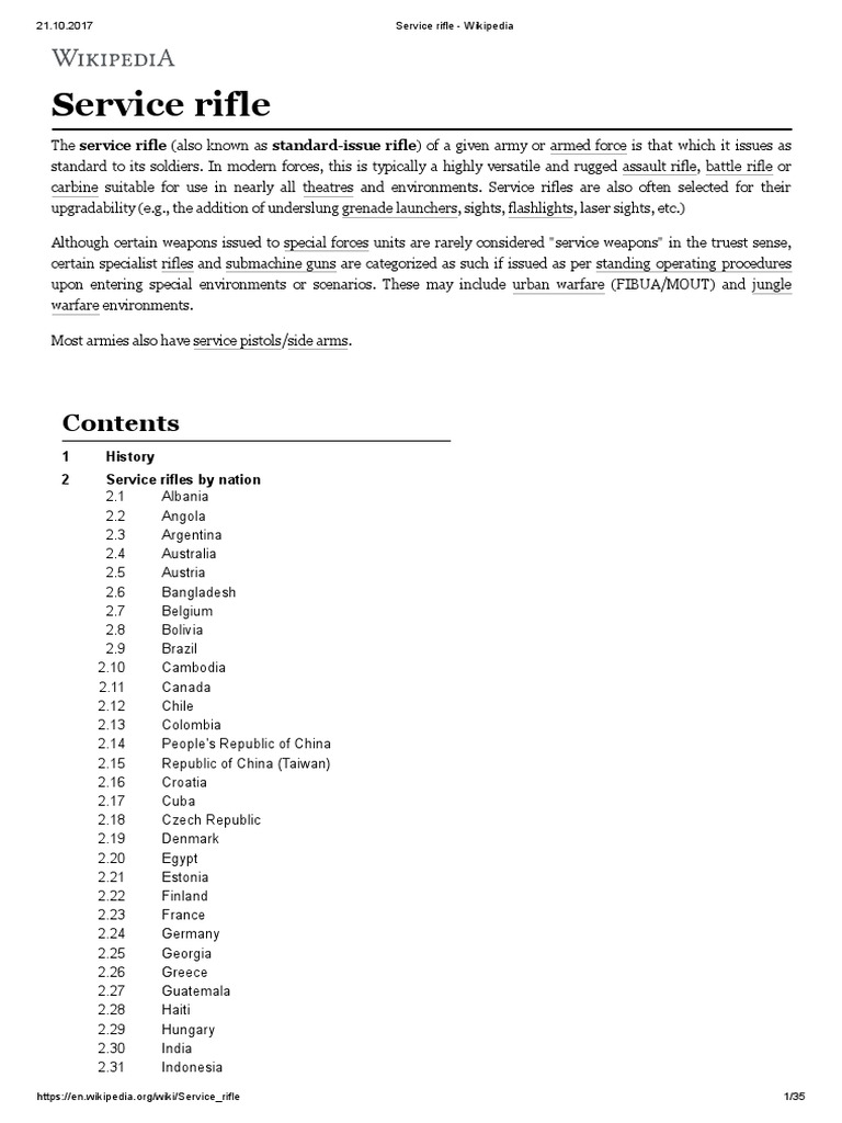 List of Sniper Rifles - Wikipedia | PDF | Firearms | Personal Weapons