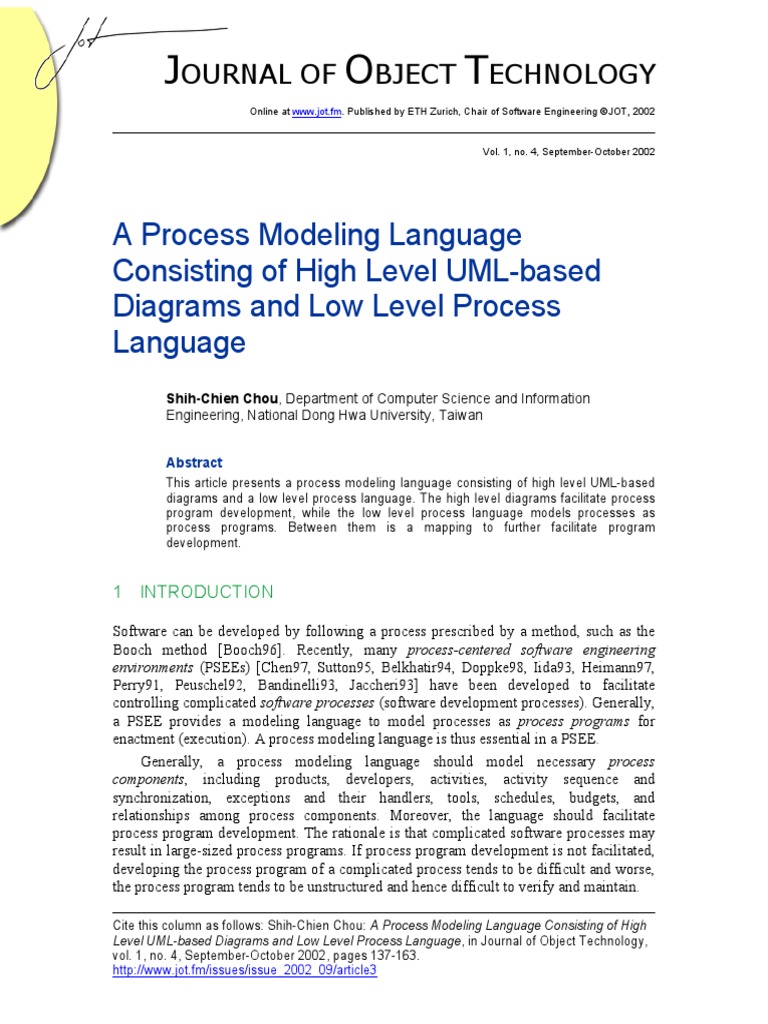 A Process Modeling Language Consisting of High Level UML-based Diagrams ...