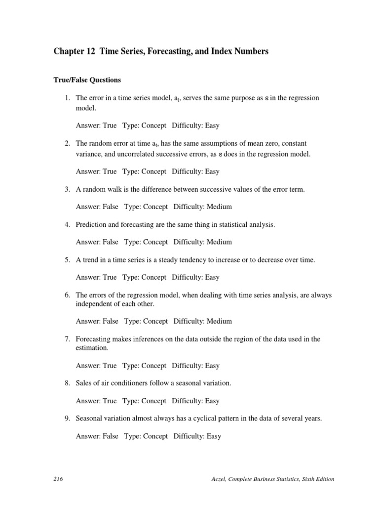 Time Seriesforcasting and Index Number PDF Forecasting Seasonality