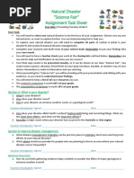 Natural Disasters Assignment Task Sheet