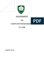 Assignment: ON Computer Programming CE 2208