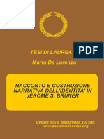 De Lorenzo M. Racconto e Costruzione Narrativa Dell Identita in Jerome Bruner PDF