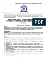Ordenanza Sobre Cronista Municipal Andres Eloy Blanco