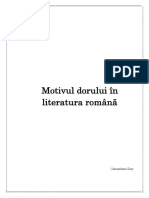 Motivul Dorului in Literatura Romană