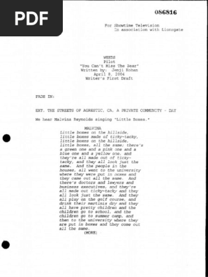 Weeds Pilot Script Pdf