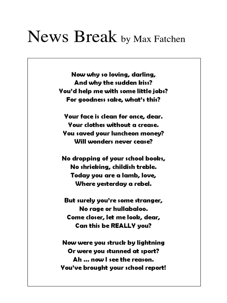 News Break by Max Fatchen