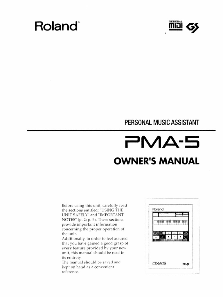 Roland PMA5 Manual PDF | PDF