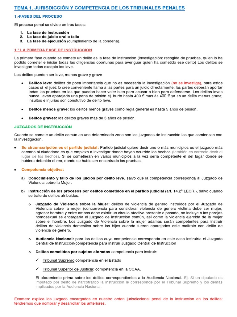 Jurisdicción y Fases del Proceso Penal | PDF | Apelación | Competencia ...