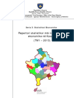 Repertori Statistikor Mbi Ndermarrjet Ekonomike Ne Kosove TM1-2013 PDF