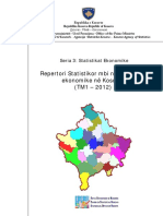 Repertori Statistikor Mbi Ndermarrjet Ekonomike Ne Kosove TM1-2012 PDF