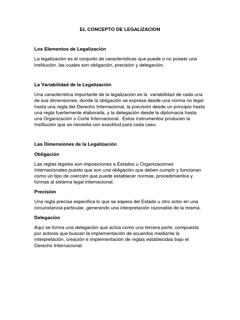 Definición y Dimensiones de Legalización | PDF