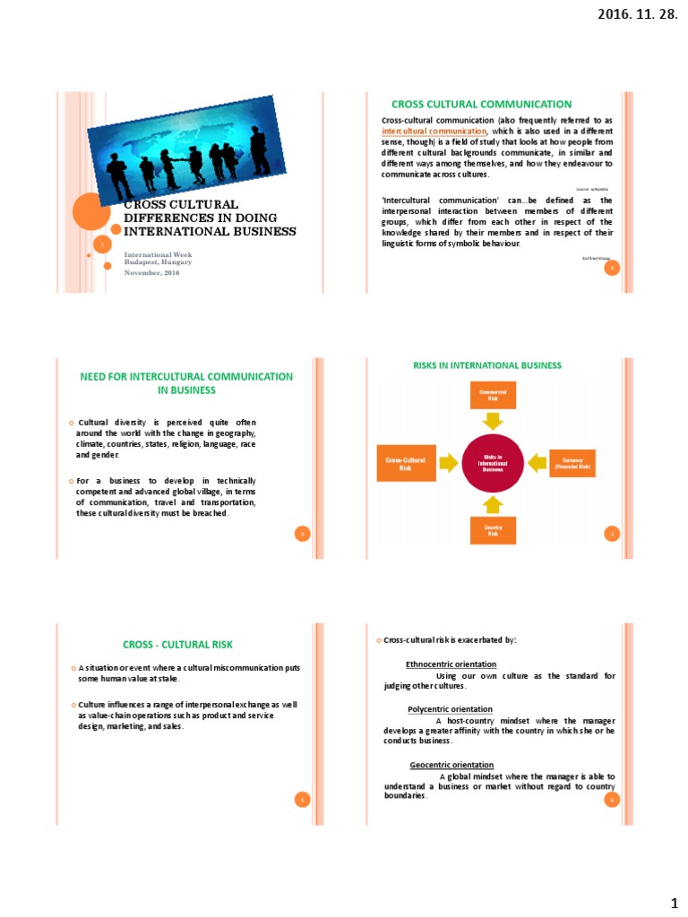 Cross-Cultural Risks in International Business | PDF | Cross Cultural ...