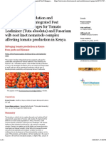 Development, Validation and Dissemination of Integrated Pest Management Packages For Tomato Leafminer (Tuta Absoluta) and Fusarium Wilt-Root Knot Nema