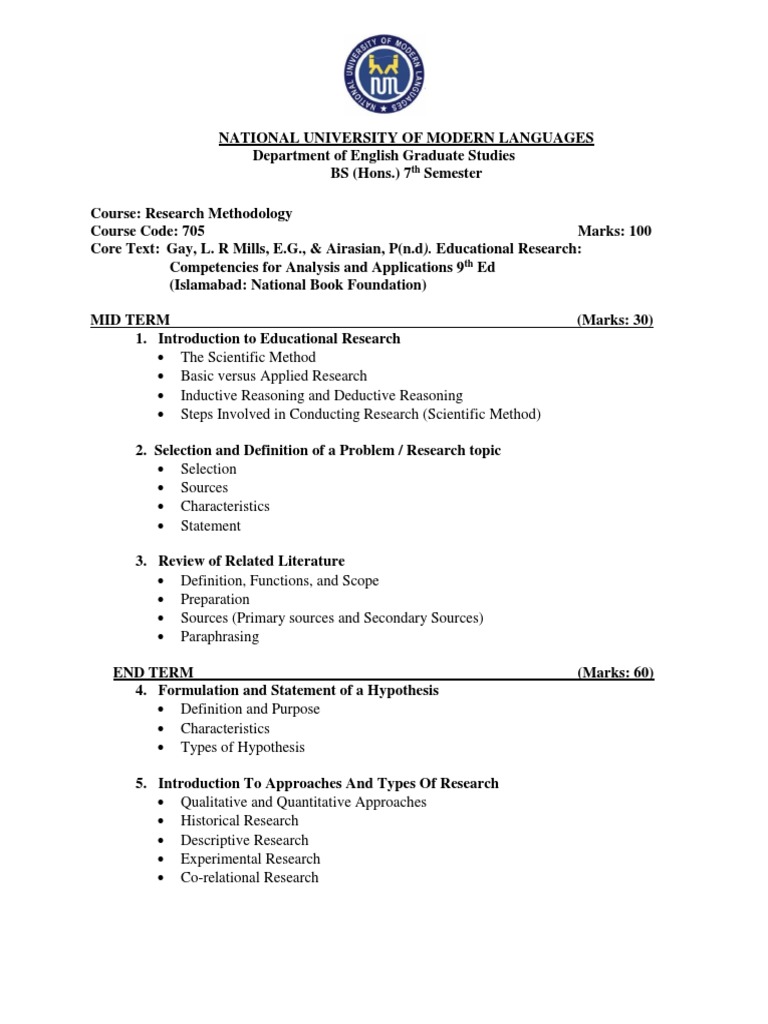 Research Methodology - Bs English 7 | Download Free PDF | Scientific ...