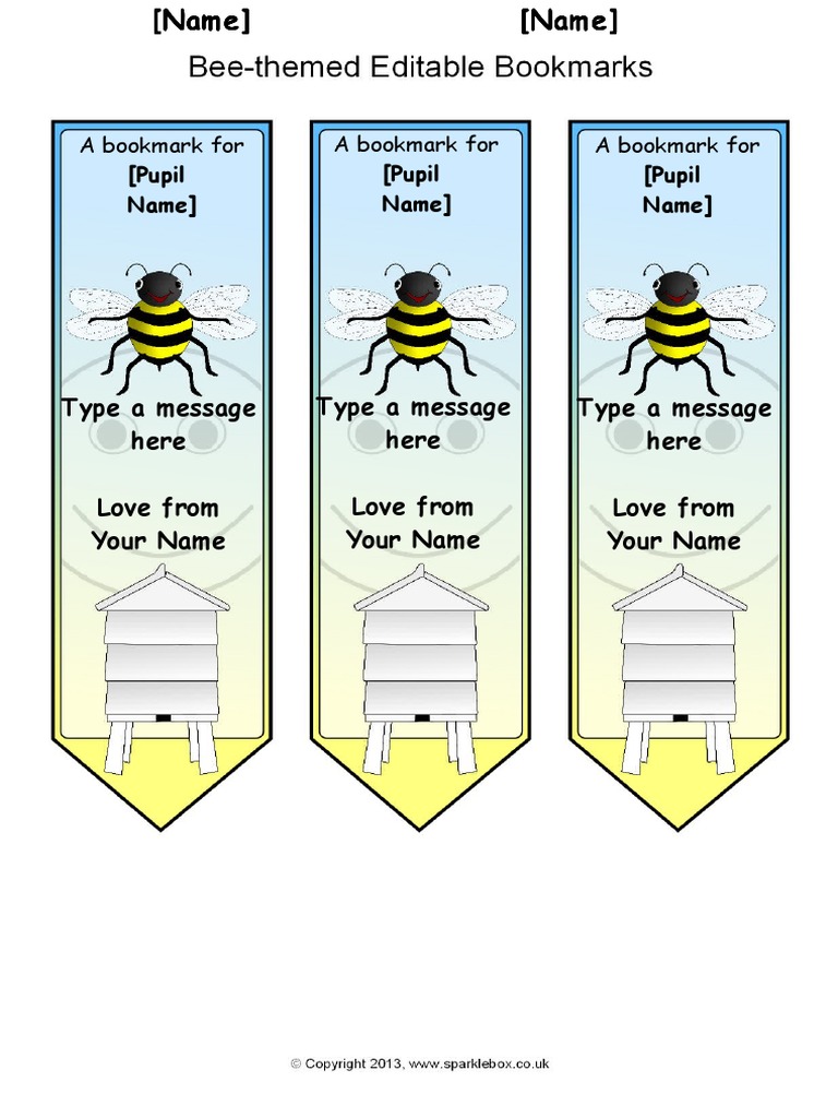 Personalized Bookmark Template | PDF