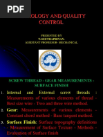 Metrology and Quality Control: Presented by Assistant Professor-Mechanical