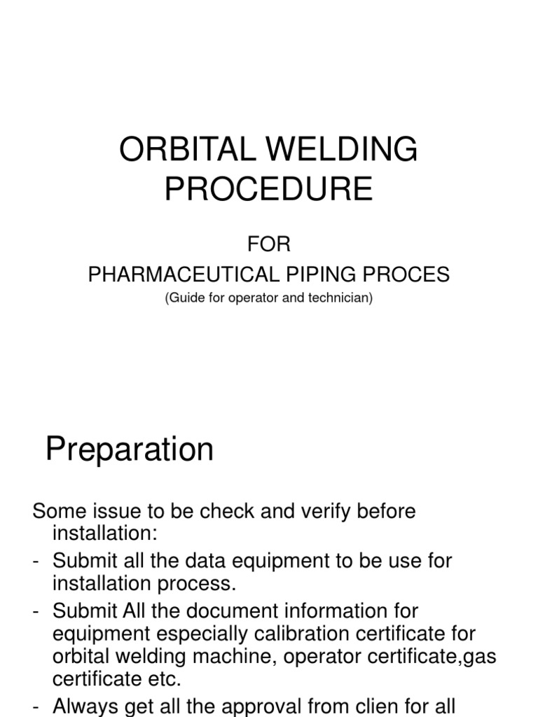 Orbital Welding PDF Welding Construction