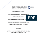 TÉCNICAS E INSTRUMENTOS PARA LA RECOLECCIÓN DE DATOS