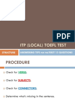 ITP TOEFL TIPS FOR FIRST 15 QUESTIONS