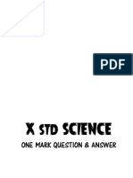 X STD Science: One Mark Question & Answer