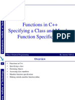 Functions in C++ Specifying A Class and Member Function Specification