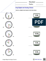 Nombre: Profesor: Fecha: Resultado:: Matching Digital and Analog Clocks