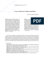 La Superación Por Leibniz de La Lógica Aristotélicapdf PDF