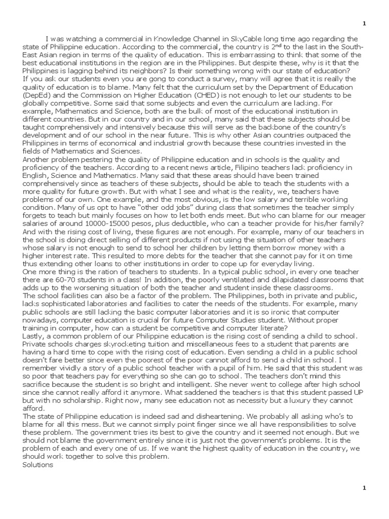 Challenges in Philippine Education Quality | PDF | Cyberbullying | Bullying