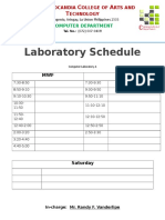 Laboratory Schedule: T C S P H
