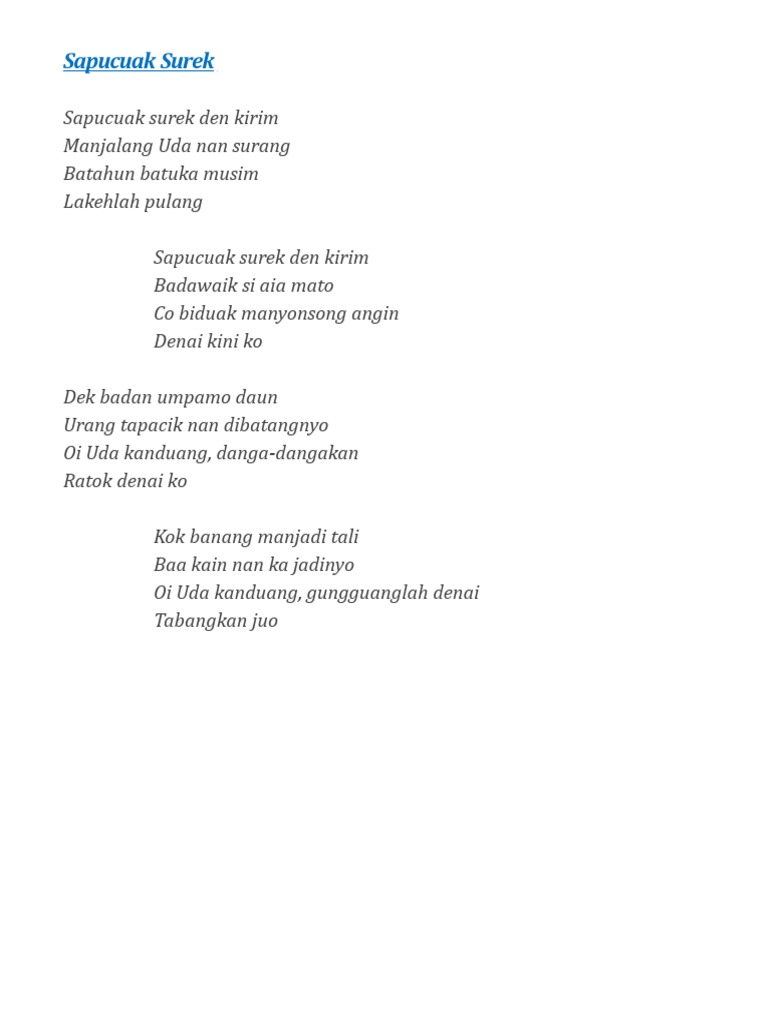 Album Lagu Lagu Minang