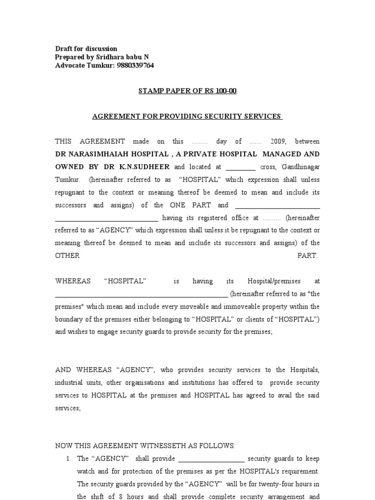 Security Services Agreement Template | PDF | Security Guard | Identity ...