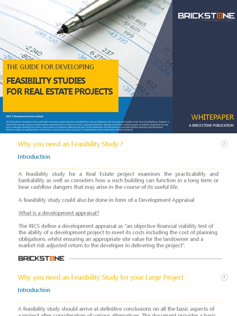 Guide to Feasibility Studies for Real Estate Projects Real Estate