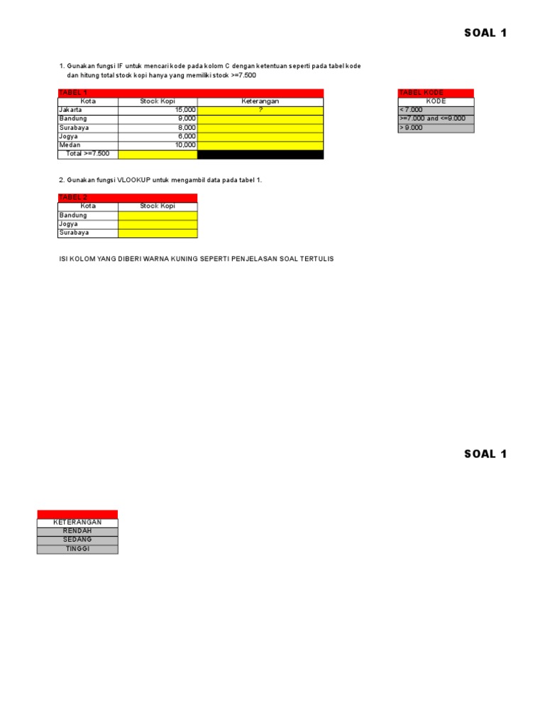 Soal Test Kerja Excel Untuk Admin
